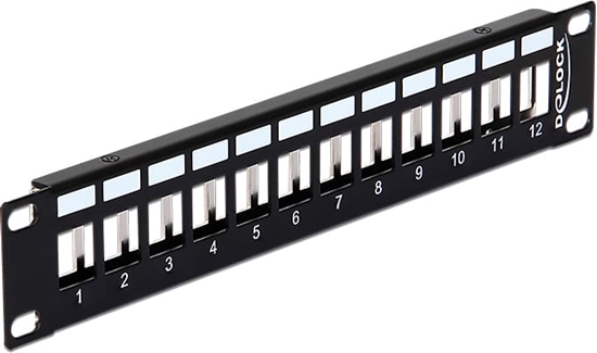 Picture of Delock 10″ Keystone Patch Panel 12 Port metal black