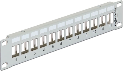 Picture of Delock 10″ Keystone Patch Panel 12 Port metal grey