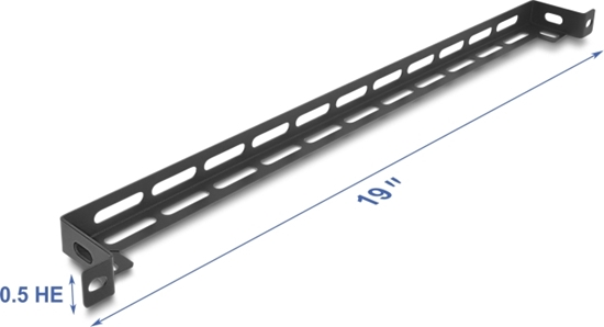 Picture of Delock 19″ 0.5U L-shaped panel 50 mm with cable tie fastening black