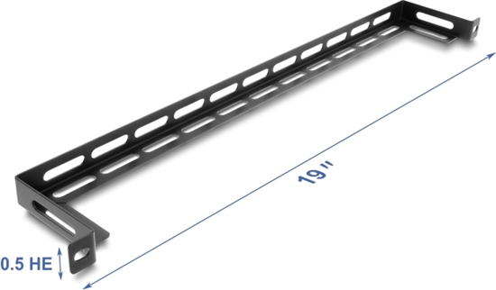 Picture of Delock 19″ 0.5U L-shaped panel 80 mm with cable tie fastening black