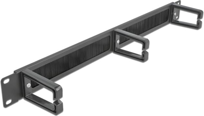 Picture of Delock 19″ Cable Management Brush Strip with 3 hooks 1U black