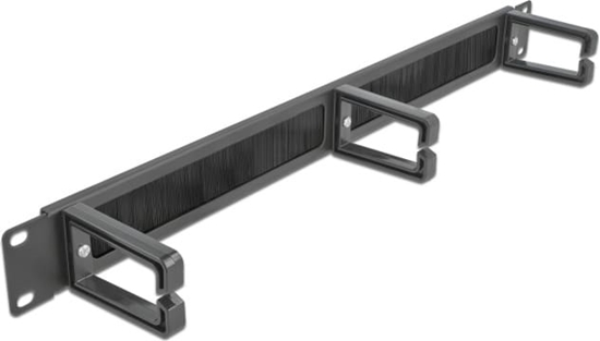 Picture of Delock 19″ Cable Management Brush Strip with 3 hooks 1U black