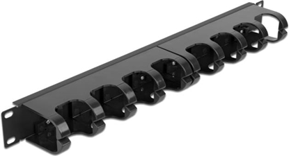 Picture of Delock 19″ Cable Management Routing Panel with 10 closed cable routings 1U black