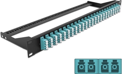 Attēls no Delock 19″ Fibre Patch Panel 24 port LC Quad aqua
