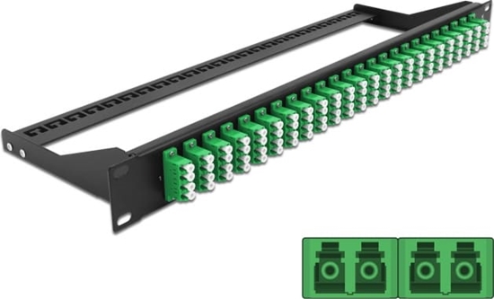 Picture of Delock 19″ Fibre Patch Panel 24 port LC Quad green