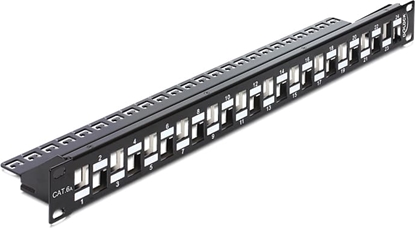 Изображение Delock 19″ Keystone Patch Panel 24 Port staggered black