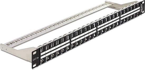 Изображение Delock 19″ Keystone Patch Panel 48 Port 1 U black