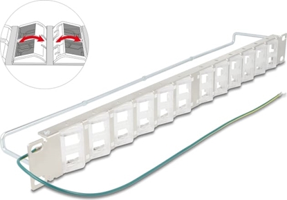 Изображение Delock 19″ Keystone Patch Panel with 24 tiltable ports and strain relief