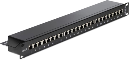 Изображение Delock 19″ Patch Panel 24 Port Cat.6 black