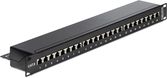 Изображение Delock 19″ Patch Panel 24 Port Cat.6 black