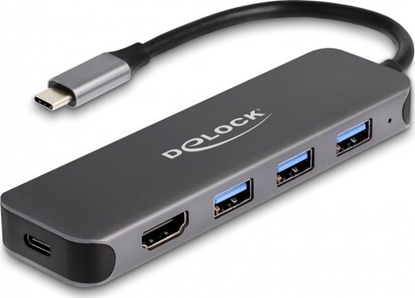 Изображение Delock 3 Port USB Hub and 4K HDMI output with USB Type-C™ connection and PD 85 Watt