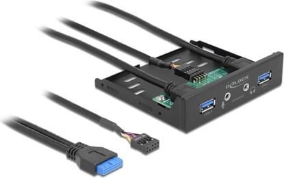 Attēls no Delock 3.5″ USB 3.2 Gen 1 Front Panel 2 x USB Type-A + HD-Audio
