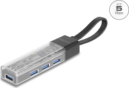 Picture of Delock 4 Port USB Hub 5 Gbps with USB Type-A or USB Type-C™ port in transparent housing