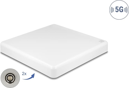 Attēls no Delock 5G LTE MIMO Antenna 2 x N jack 2.7 - 9.0 dBi directional wall and pole mounting outdoor white