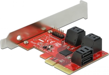Attēls no Delock 6 port SATA PCI Express x4 Card - Low Profile Form Factor