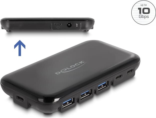Picture of Delock 7 Port USB 3.2 Gen 2 Hub with 4 USB Type-A and 3 USB Type-C™ Ports