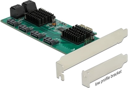 Attēls no Delock 8 port SATA PCI Express x1 Card - Low Profile Form Factor