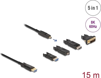 Attēls no Delock Active Optical 5 in 1 HDMI Cable 8K 60 Hz 15 m