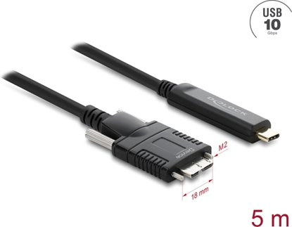 Attēls no Delock Active Optical Cable USB 10 Gbps USB Type-C™ male to Type Micro-B male with screws 5 m