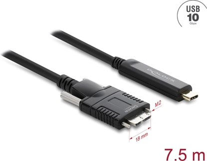 Attēls no Delock Active Optical Cable USB 10 Gbps USB Type-C™ male to Type Micro-B male with screws 7.5 m