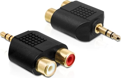 Attēls no Delock Adapter Audio Stereo plug 3.5 mm 3 pin > 2 x RCA jack