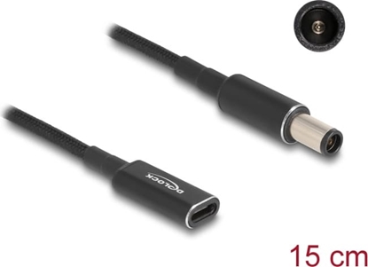 Attēls no Delock Adapter cable for Laptop Charging Cable USB Type-C™ female to HP 7.4 x 5.0 mm male 15 cm