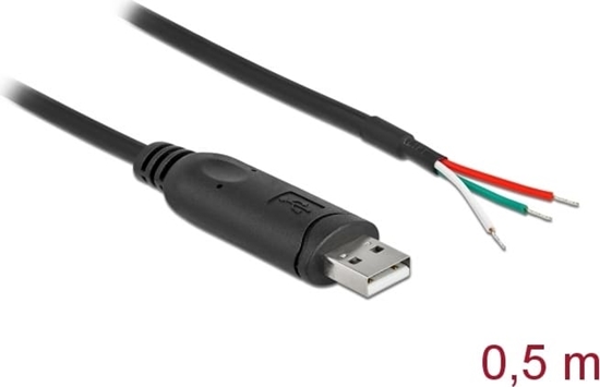 Picture of Delock Adapter cable USB 2.0 Type-A to Serial RS-232 with 3 open wires 0.5 m