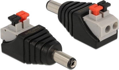 Attēls no Delock Adapter DC 5.5 x 2.1 mm male > Terminal Block with push button 2 pin