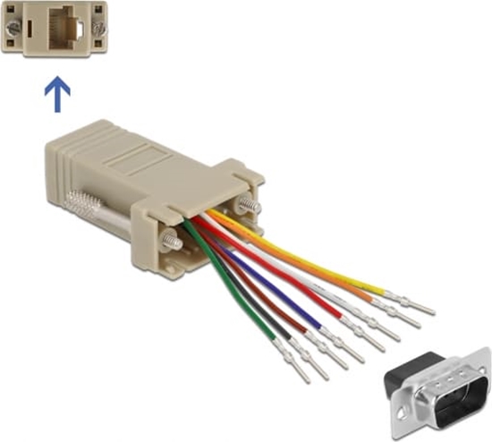 Picture of Delock Adapter D-Sub 9 Pin male > RJ45 female assembly kit