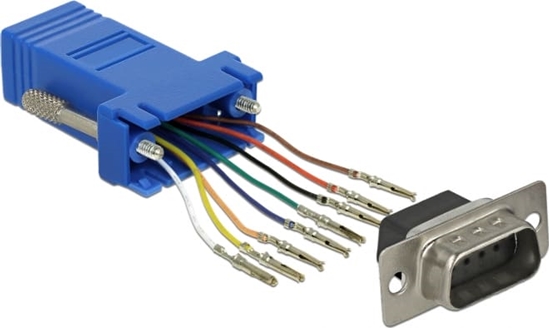 Picture of Delock Adapter D-Sub 9 pin male to RJ45 female Assembly Kit blue