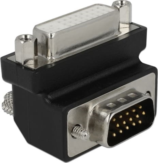 Picture of Delock Adapter DVI 24+5 pin female > VGA 15 pin male 90° angled