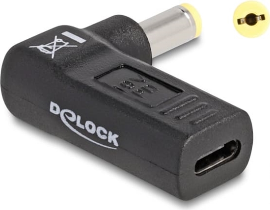 Picture of Delock Adapter for Laptop Charging Cable USB Type-C™ female to Acer 5.5 x 1.7 mm male 90° angled