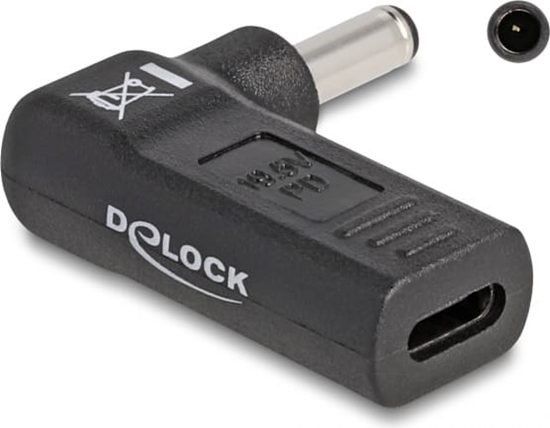 Picture of Delock Adapter for Laptop Charging Cable USB Type-C™ female to Dell 4.5 x 3.0 mm male 90° angled