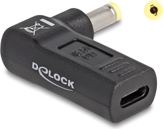 Picture of Delock Adapter for Laptop Charging Cable USB Type-C™ female to HP 4.8 x 1.7 mm male 90° angled