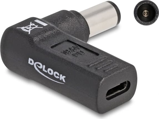 Picture of Adapteris port.dat. uzlādes kab. TypeC  F uz HP 7.4 x 5.0mm M 90° leņķī, Delock