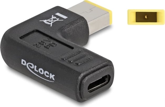 Picture of Delock Adapter for Laptop Charging Cable USB Type-C™ female to Lenovo 11.0 x 4.5 mm male 90° angled