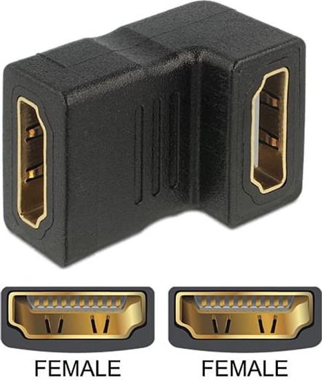 Picture of Delock Adapter HDMI female to HDMI female 90° down