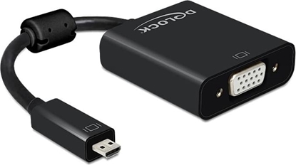 Attēls no Delock Adapter HDMI Micro-D male > VGA female with Audio black