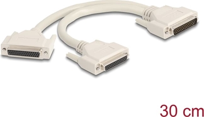 Picture of Delock Adapter Y-Cable Splitter D-Sub HD 44 pin male to 2 x D-Sub HD 44 pin female with screws 30 cm