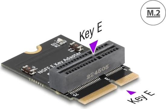 Picture of Delock Adapter M.2 Key E male to M.2 Key E slot 90° angled