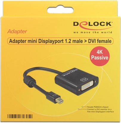 Изображение Delock Adapter mini DisplayPort 1.2 male > DVI female 4K Passive black