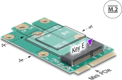 Изображение Delock Adapter Mini PCIe male to M.2 Key E slot