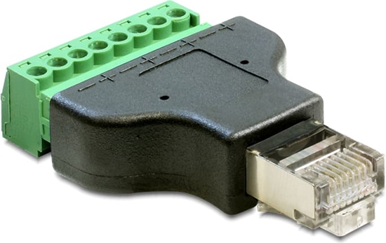 Picture of Delock Adapter RJ45 male > Terminal Block 8 pin 2-part 3.5 mm