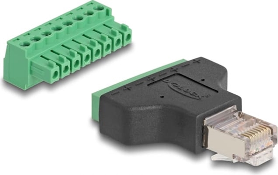 Picture of Delock Adapter RJ45 male > Terminal Block 8 pin 2-part 3.81 mm
