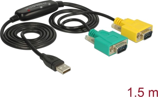 Picture of Delock Adapter USB 2.0 Type-A > 2 x Serial DB9 RS-232