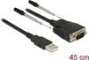 Picture of Delock Adapter USB 2.0 Type-A male > 1 x Serial RS-232 DB9 male with screws and nuts ESD protection