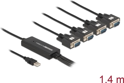 Изображение Delock Adapter USB 2.0 Type-A male > 4 x Serial RS-232 DB9 male