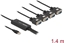 Attēls no Delock Adapter USB 2.0 Type-A male > 4 x Serial RS-232 DB9 male