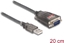 Picture of Delock Adapter USB 2.0 Type-A to 1 x Serial RS-232 D-Sub 9 pin male with nuts with 3 x LED 0.2 m