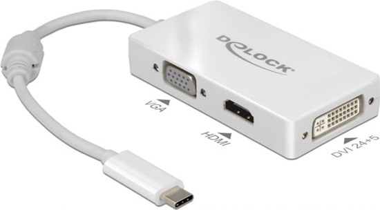 Picture of Delock Adapter USB Type-C™ male > VGA / HDMI / DVI female white